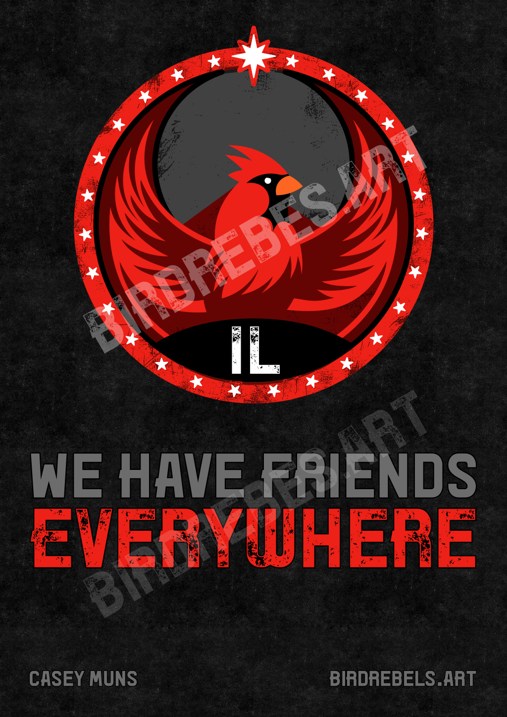 Illinois Cardinal Rebel - Friends Everywhere DIGITAL DOWNLOAD PACK - IL - Bird Rebels